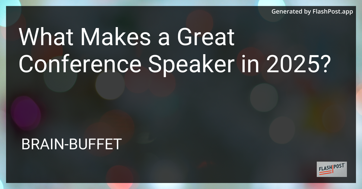 Conference Speaker