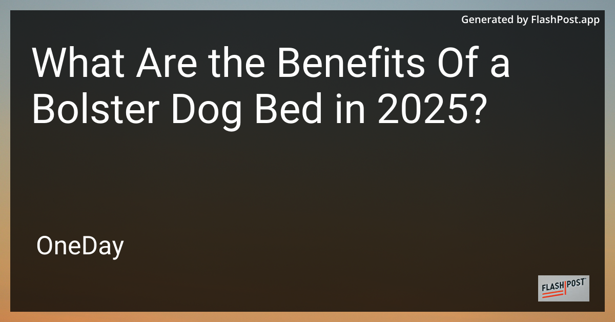 Bolster Dog Bed