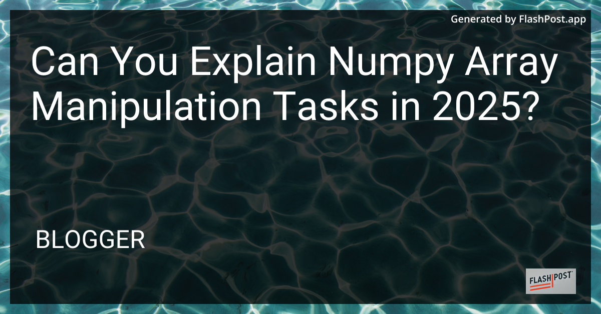 NumPy Array Manipulation Tasks