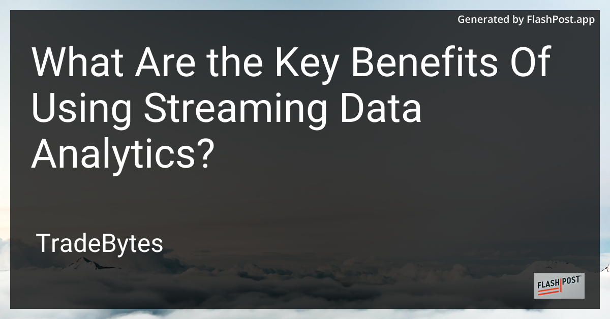 Streaming Data Analytics