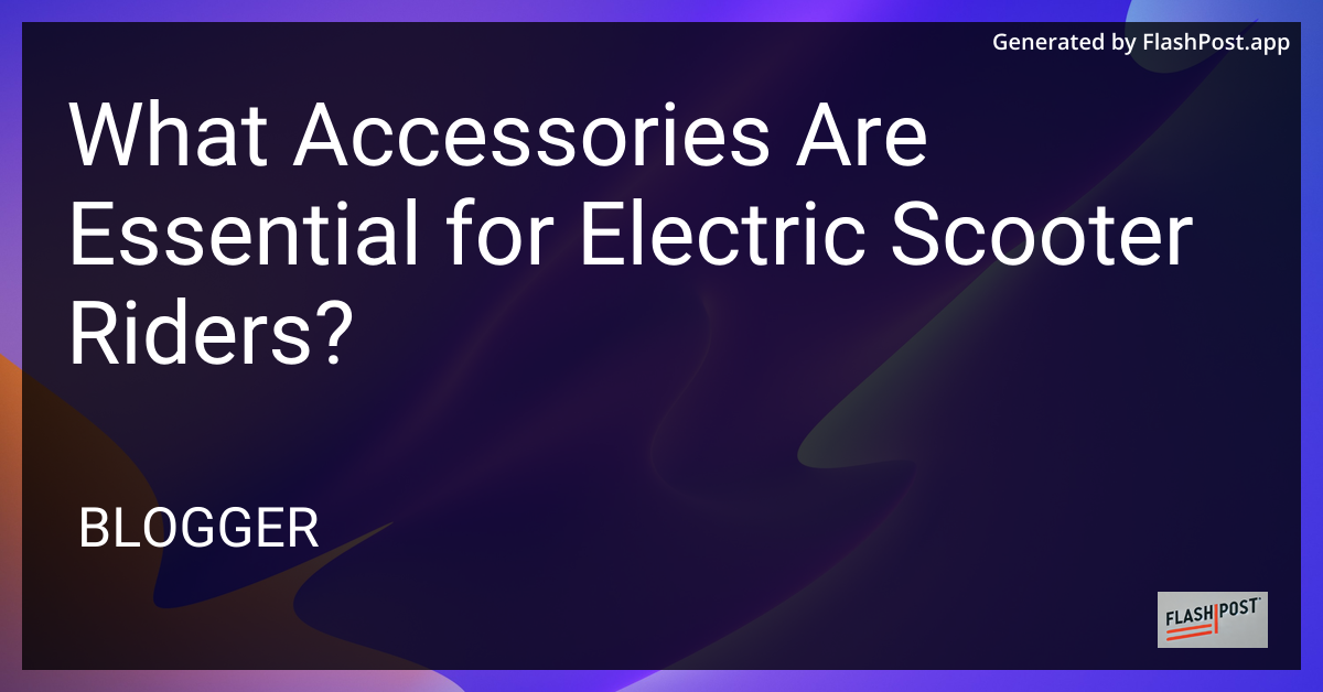 Electric Scooter Accessories