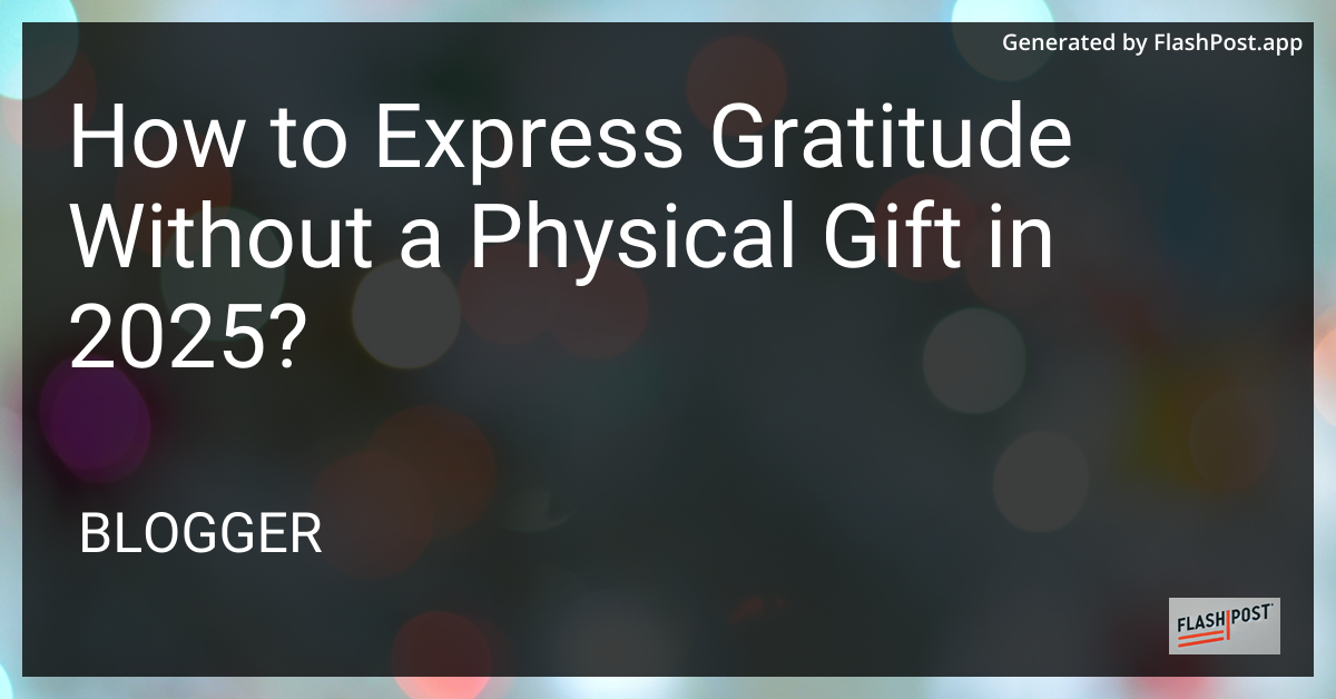 Expressing Gratitude