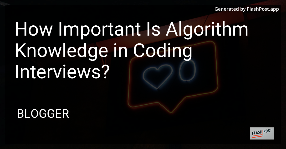 Algorithm Knowledge in Coding Interviews