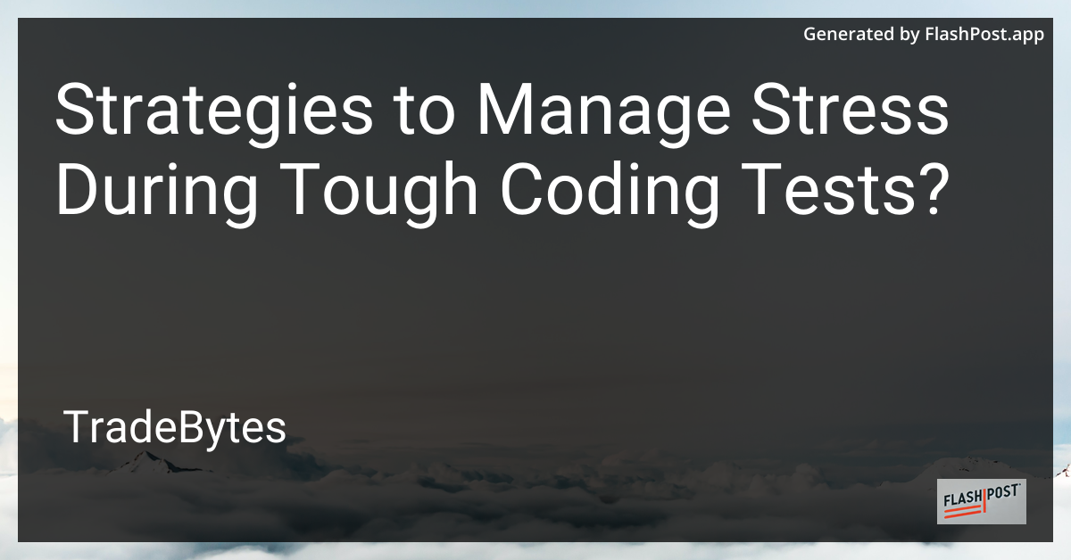 Manage Stress During Coding Tests