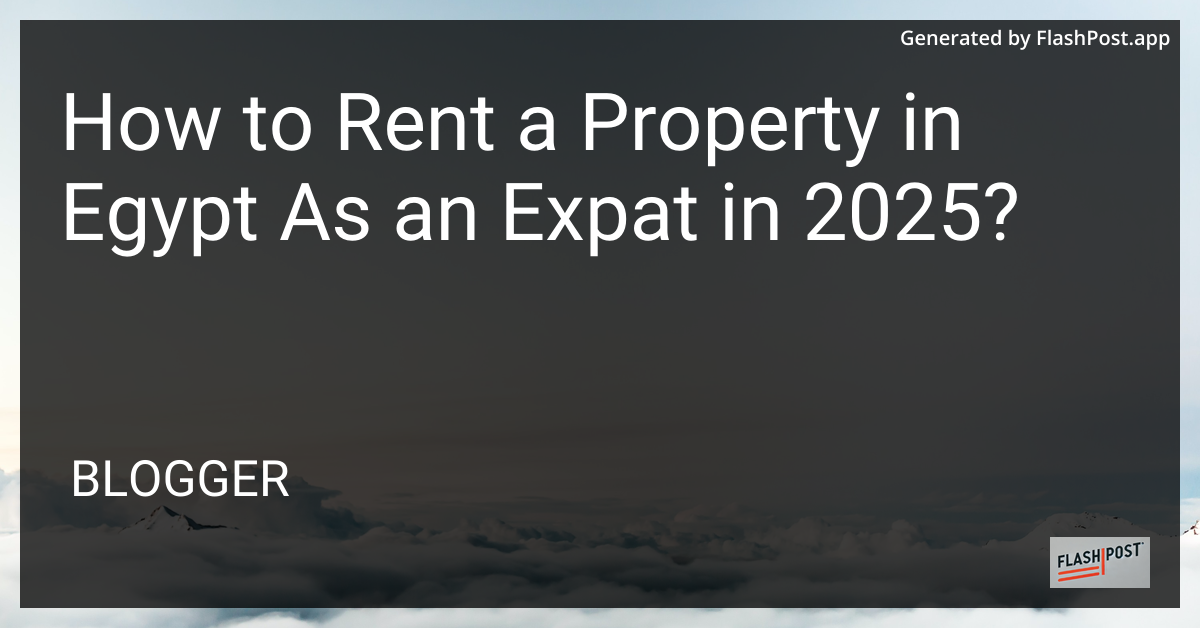 Renting Property in Egypt