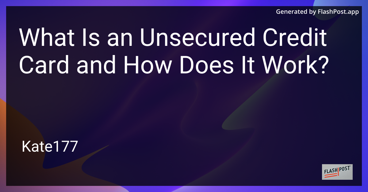 Unsecured Credit Card