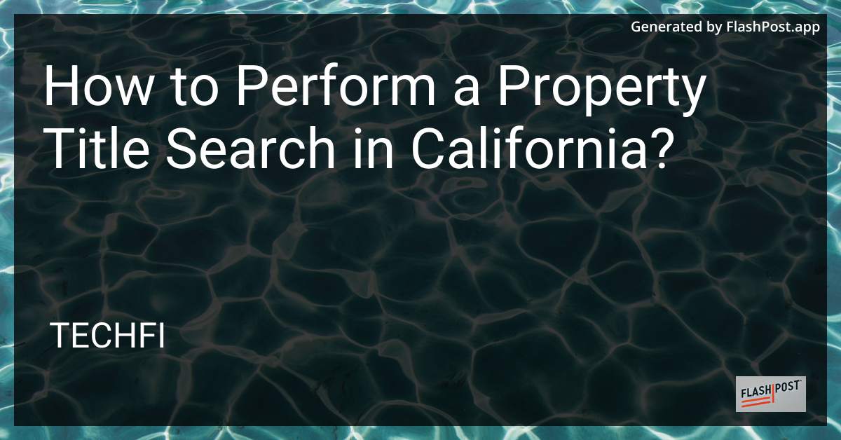 Property Title Search