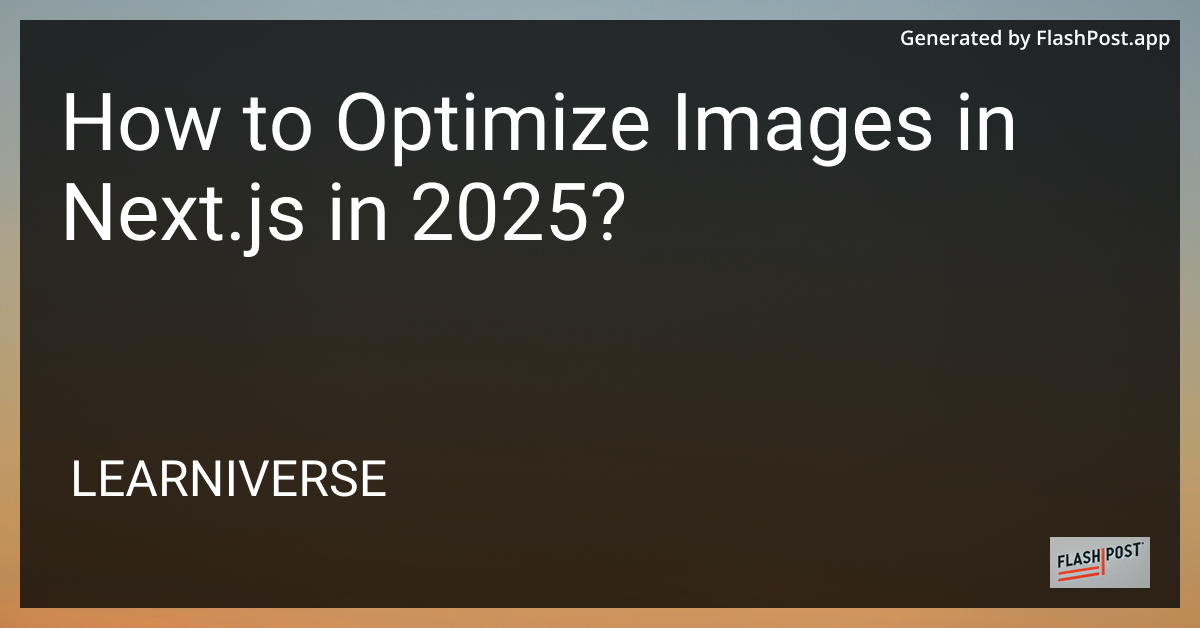 Optimize Images in Next.js