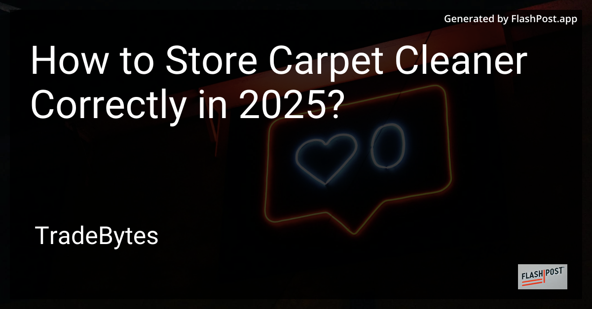 Storing Carpet Cleaner