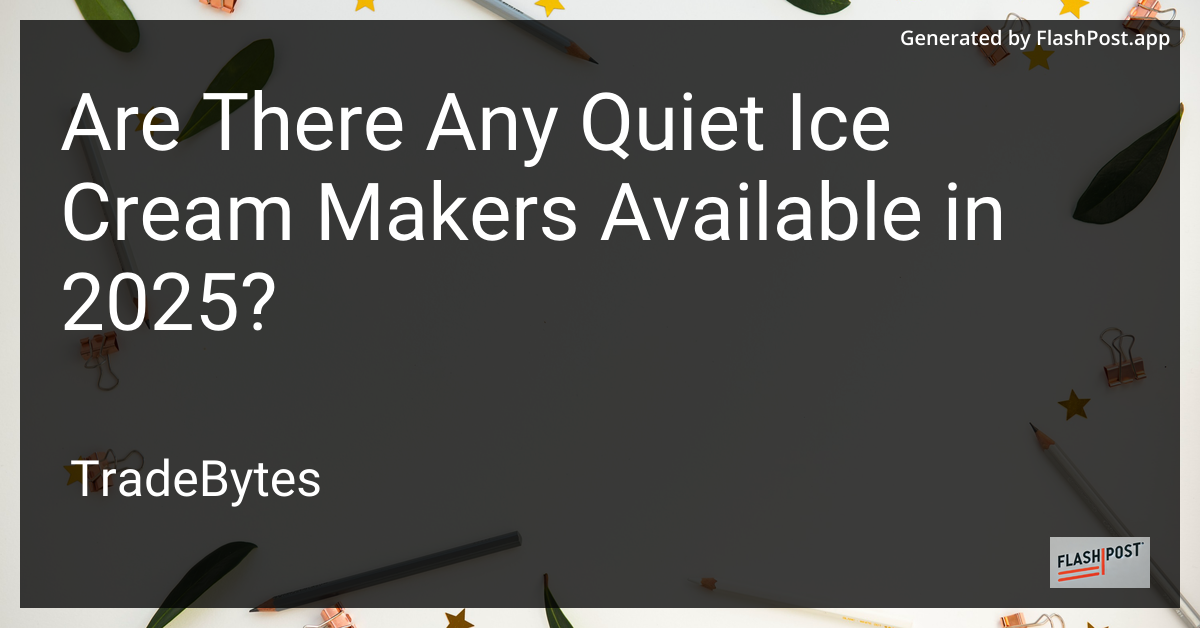 Quiet Ice Cream Maker