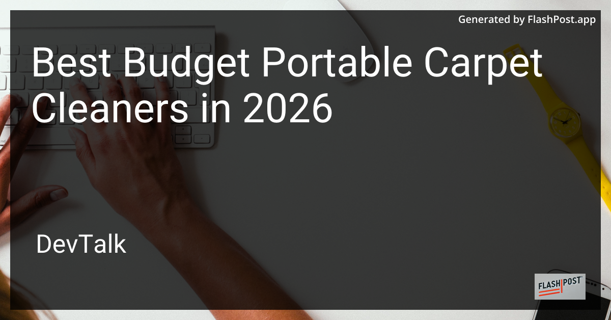 Best Budget Portable Carpet Cleaners in 2026