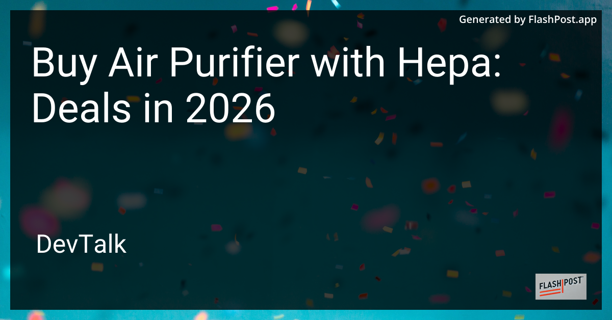 Buy Air Purifier with Hepa: Deals in 2026
