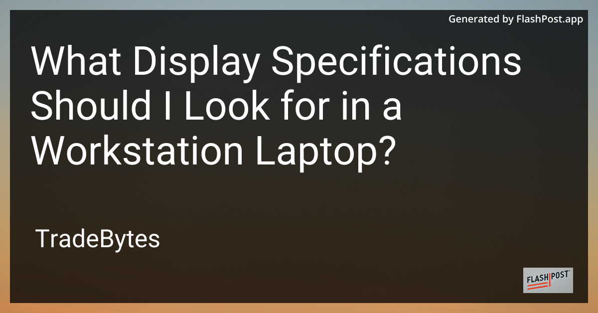 Workstation Laptop Display