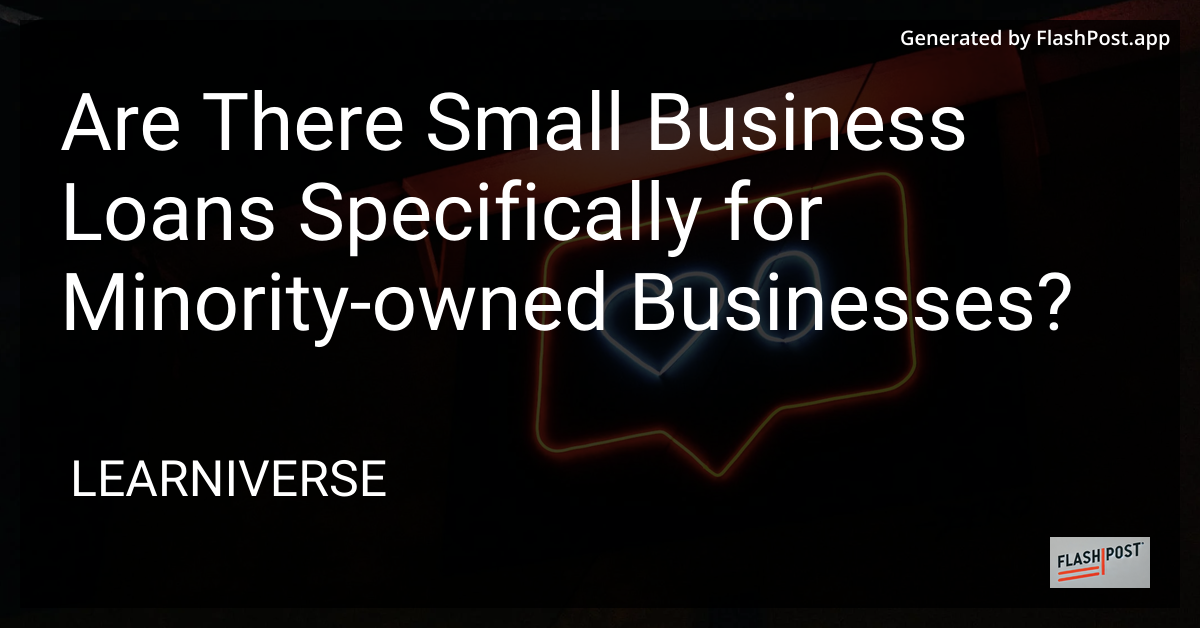 Minority-Owned Business Loans