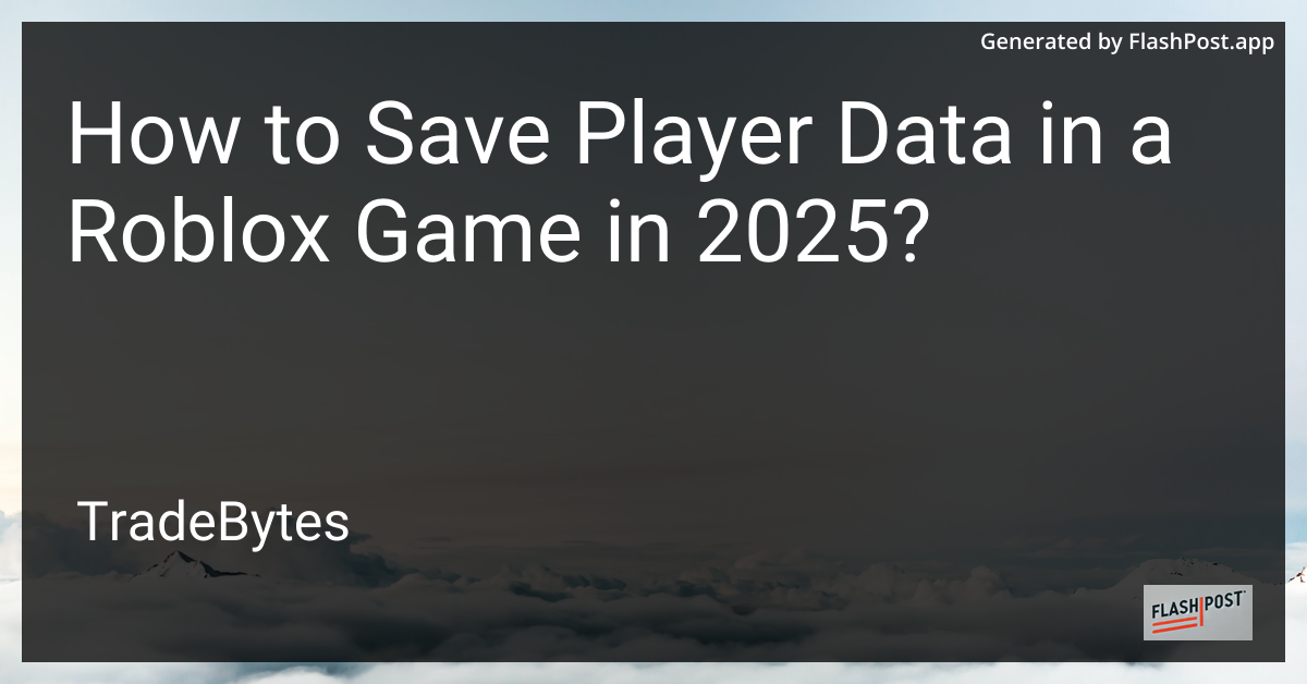 Roblox Data Saving