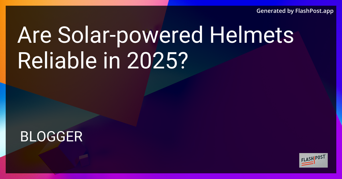 Solar-Powered Helmet