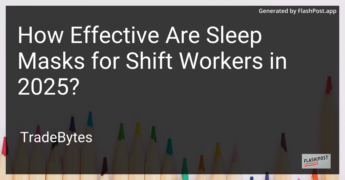 Shift Worker Sleeping with Sleep Mask