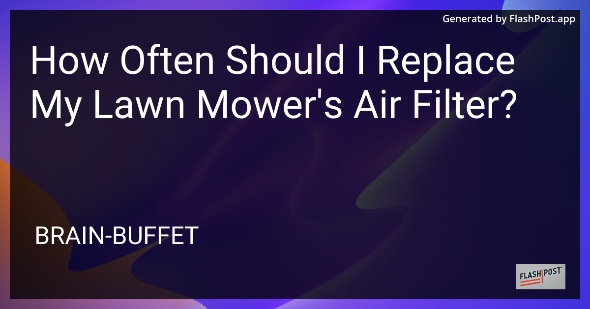 Lawn Mower Air Filter
