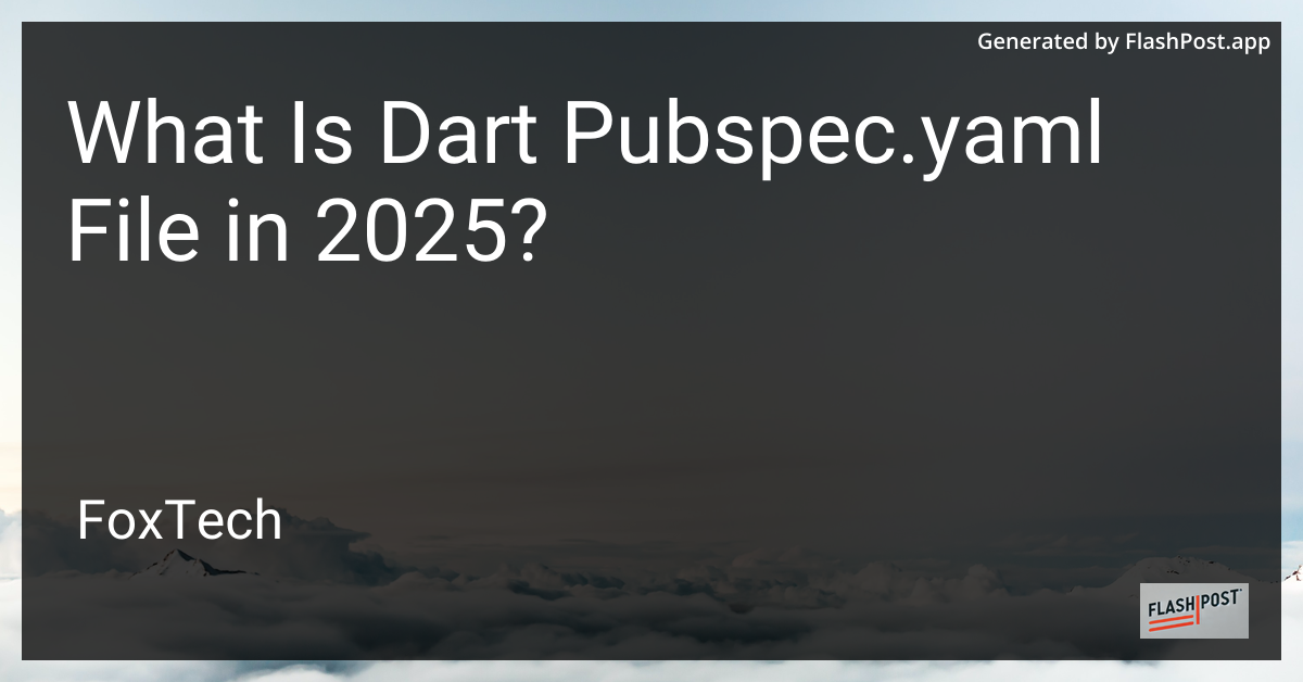 Dart pubspec.yaml Image
