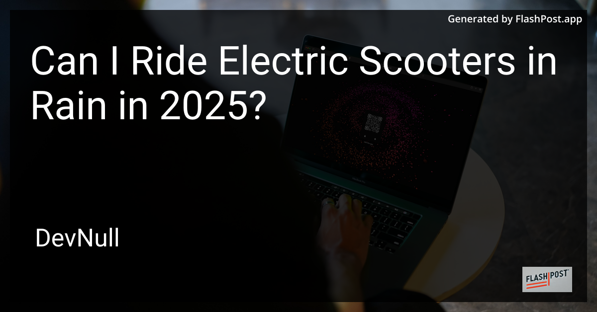 Can I Ride Electric Scooters in Rain in 2025?