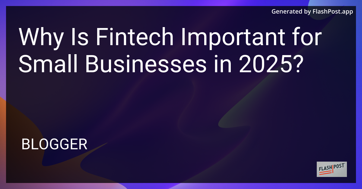 Fintech for Small Businesses