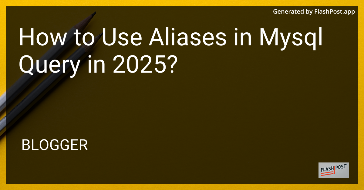 MySQL Aliases