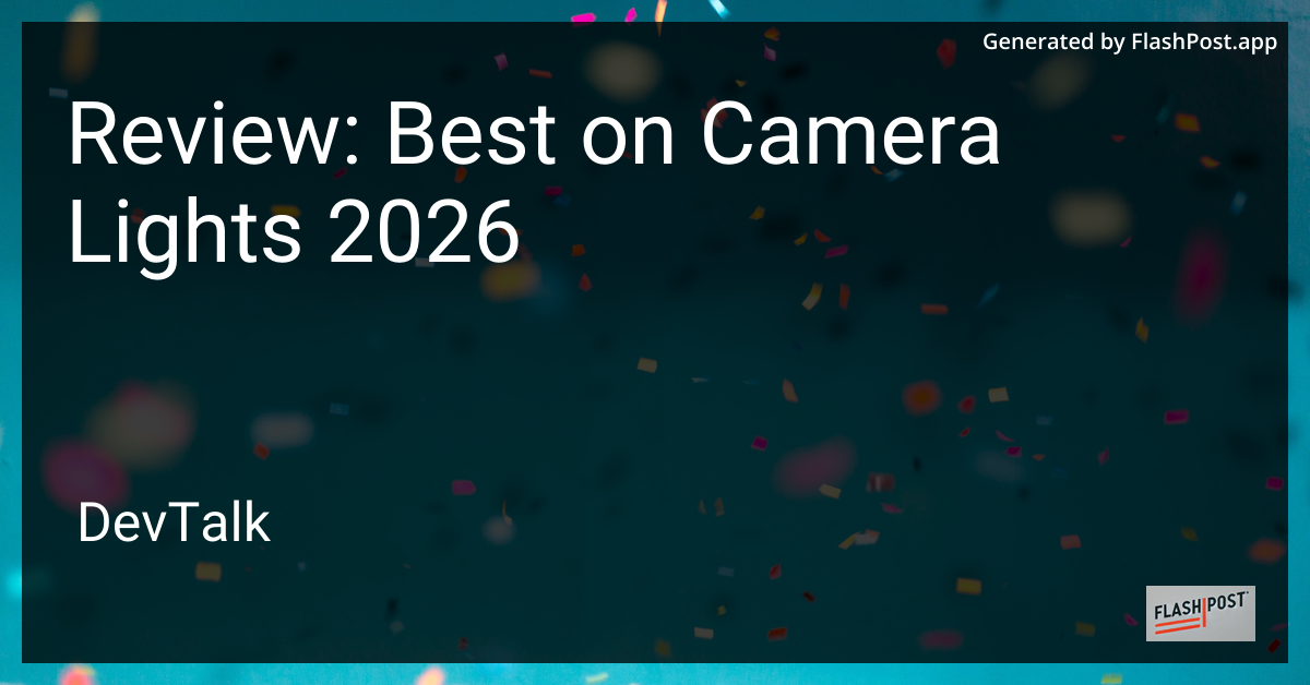 Review: Best on Camera Lights 2026