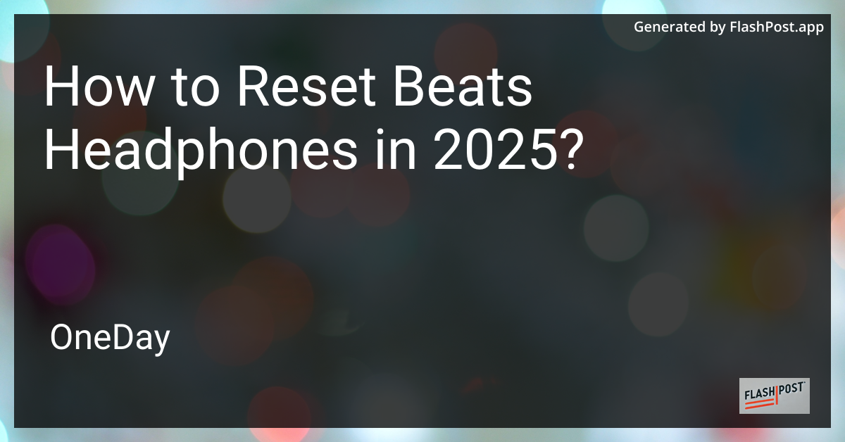 Reset Beats Headphones
