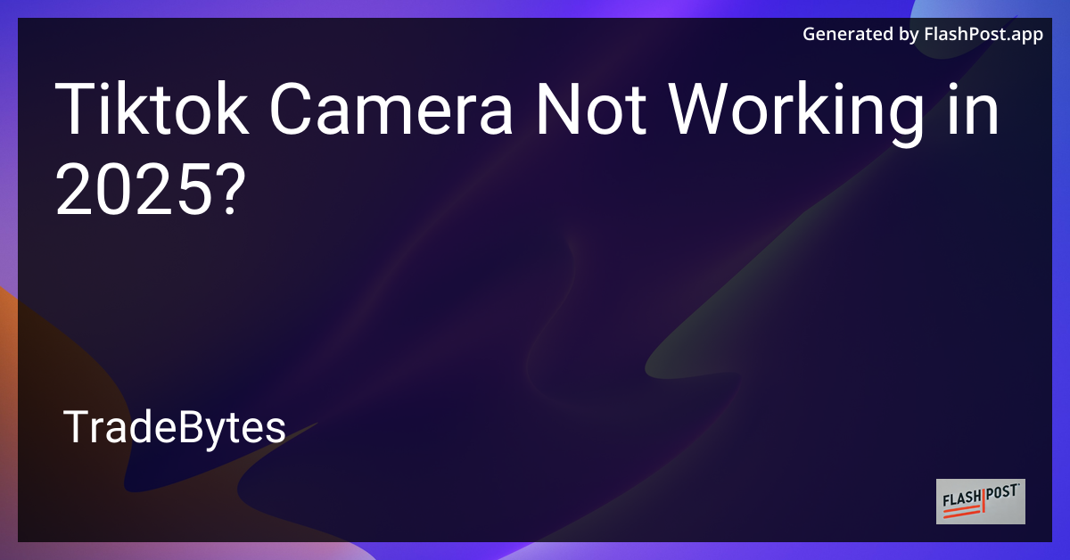 TikTok Camera Not Working