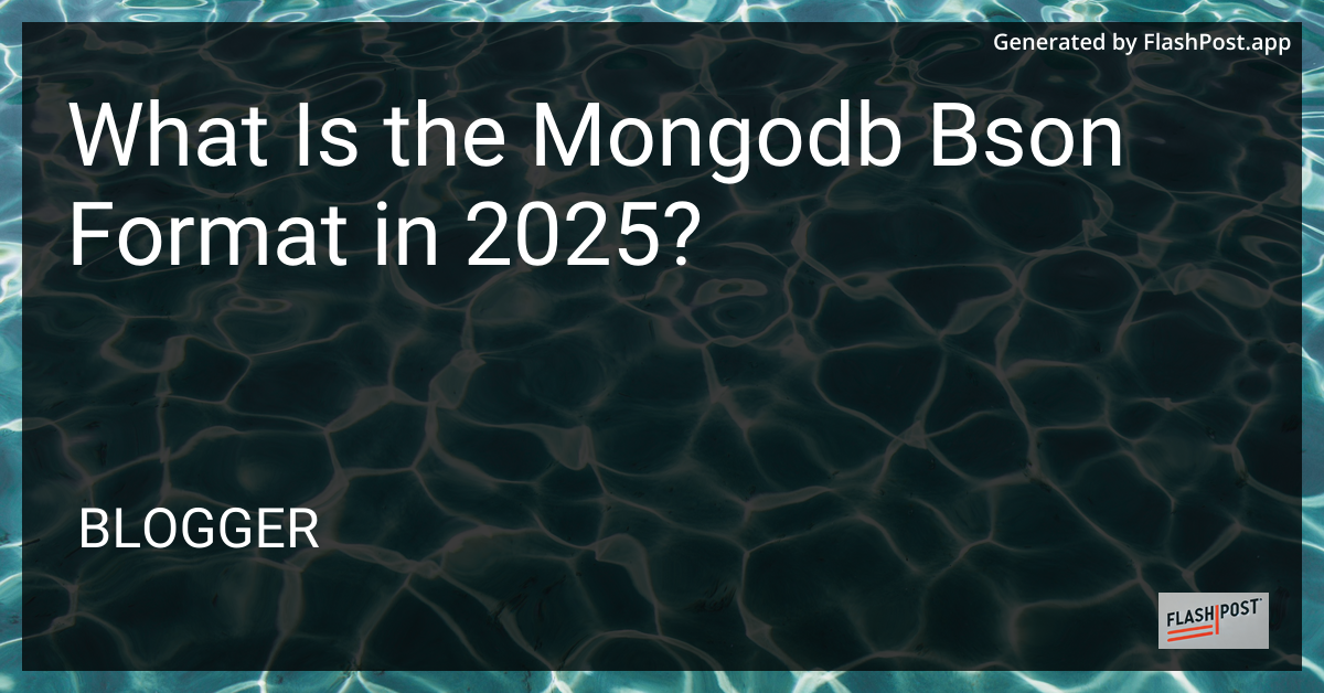 MongoDB BSON Format