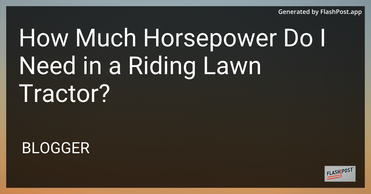 Riding Lawn Tractor