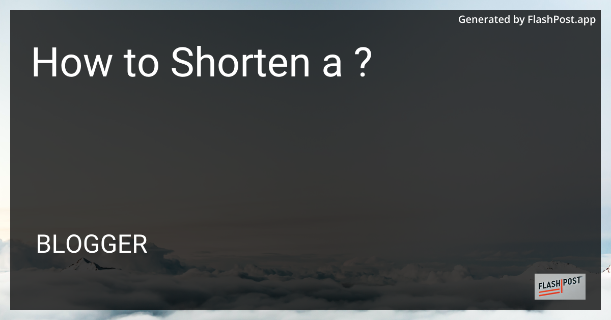 Shorten URL