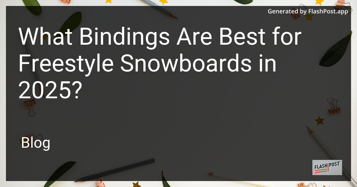 Freestyle Snowboard Bindings
