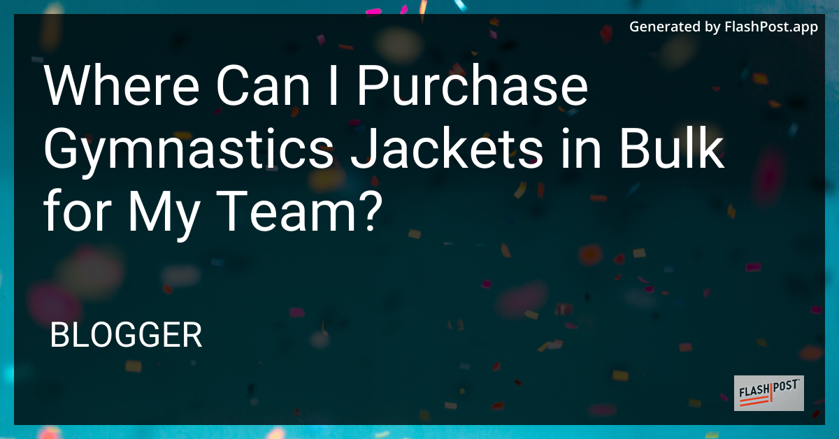 Gymnastics Jackets