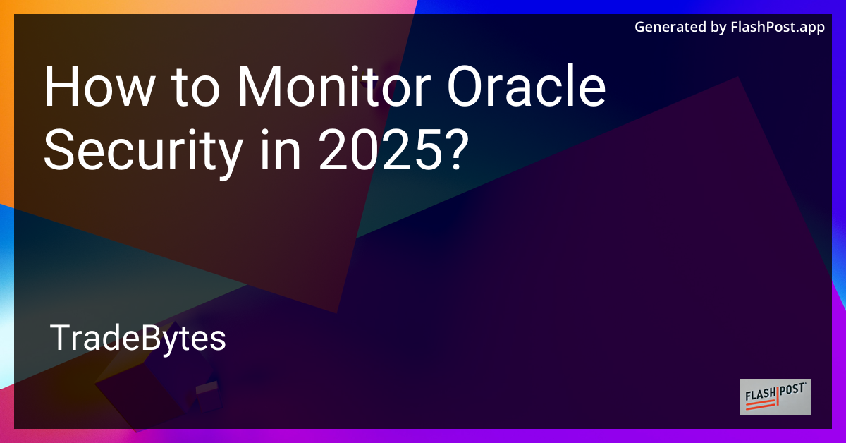 Oracle Security Monitoring