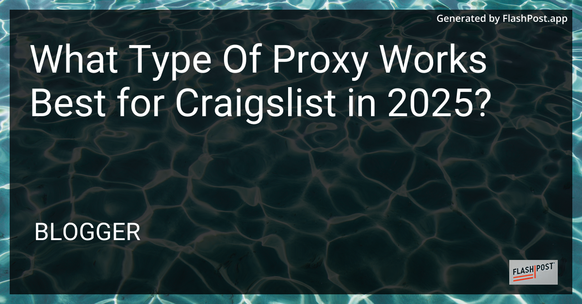 Proxy for Craigslist