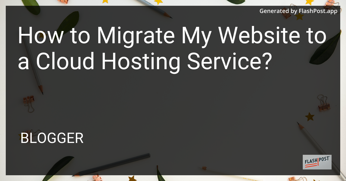 Cloud Hosting Migration