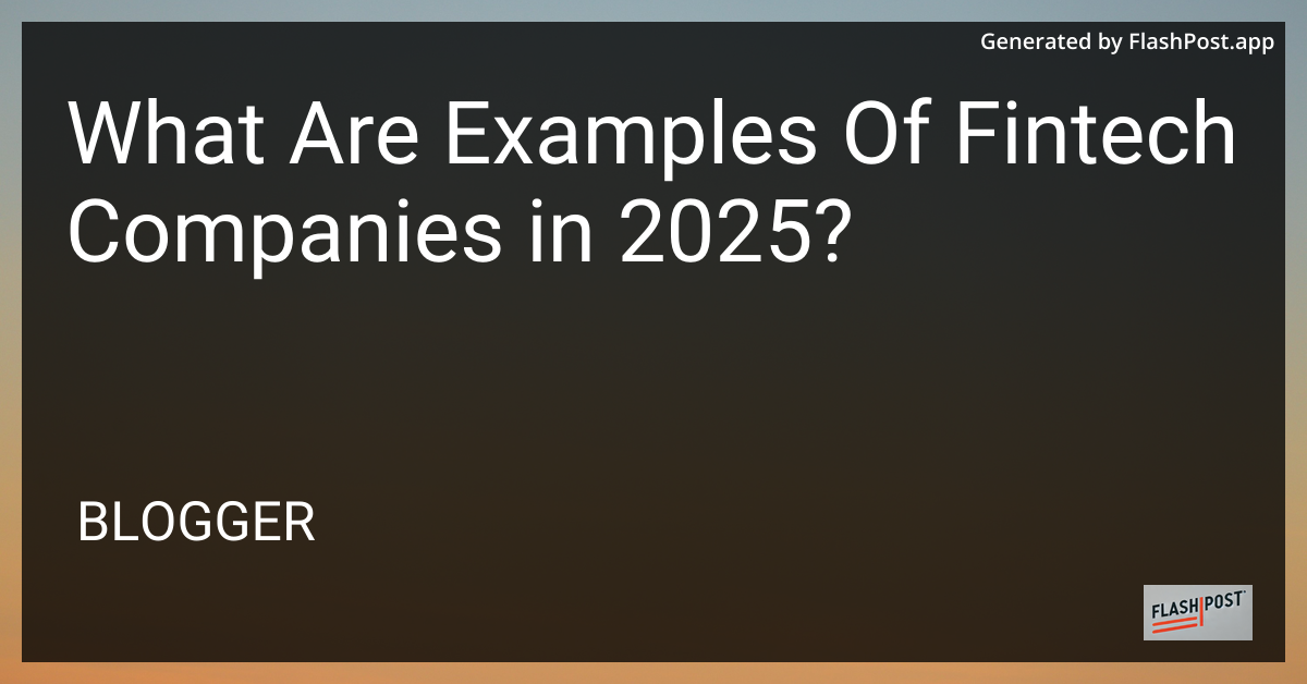 Fintech Companies