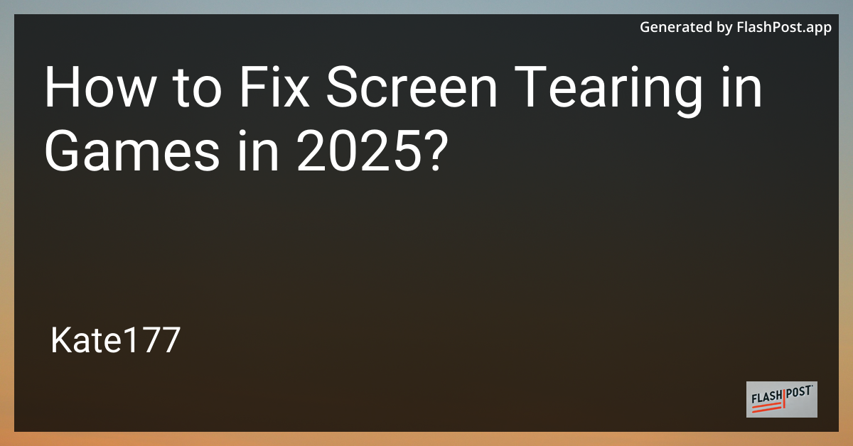 Screen Tearing in Games