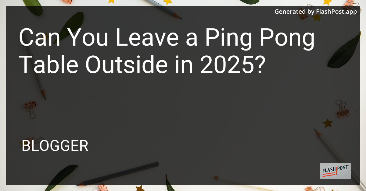 Ping Pong Table