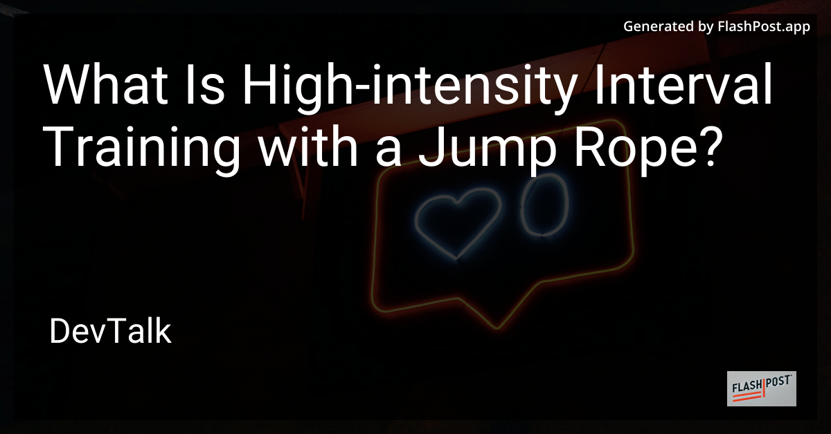 what is high-intensity interval training with a jump rope?