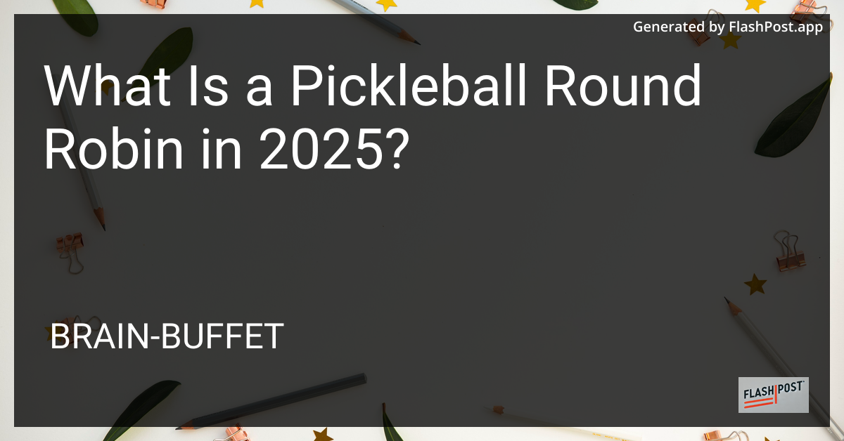 Pickleball Round Robin