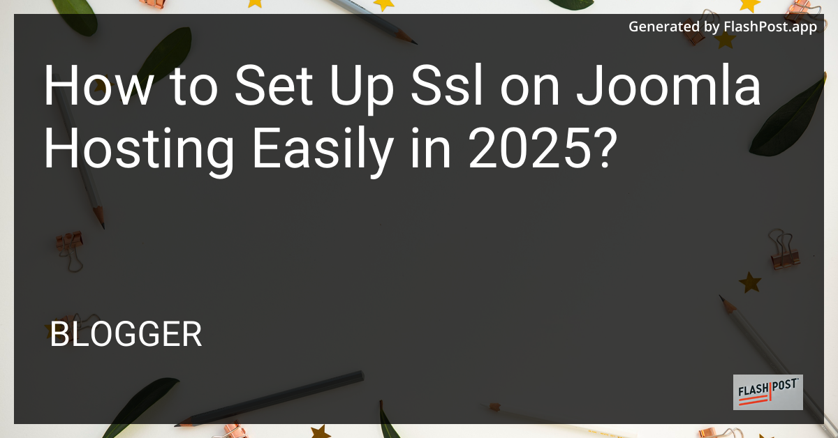 SSL on Joomla Hosting