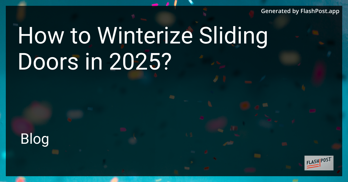 Winterizing Sliding Doors