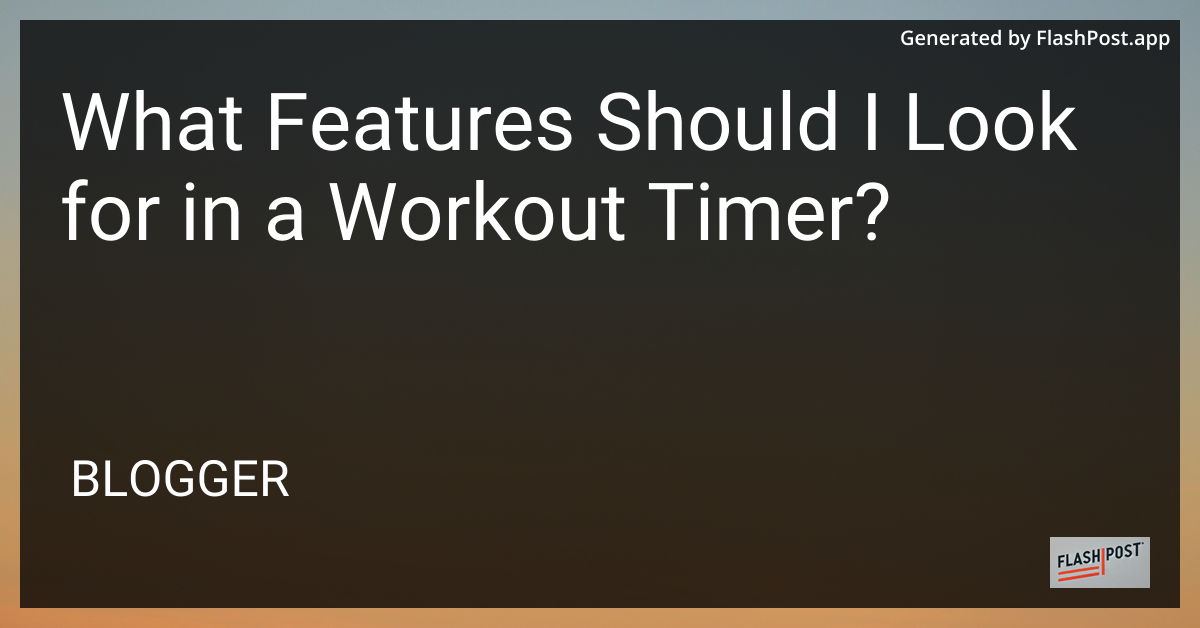 Workout Timer