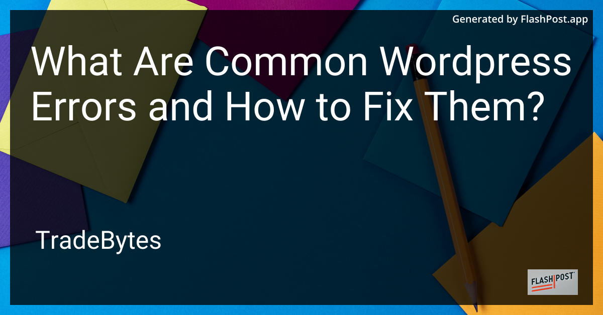 Common WordPress Errors