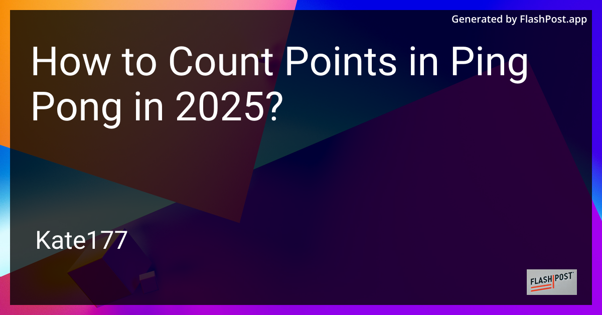 How to Count Points in Ping Pong