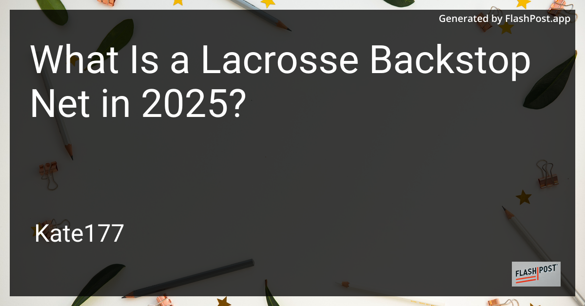 Lacrosse Backstop Net