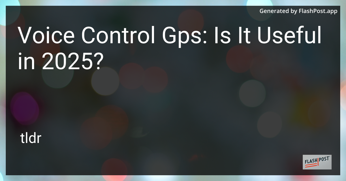 Voice Control GPS