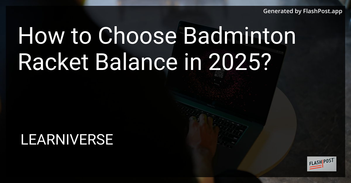 Badminton Racket Balance